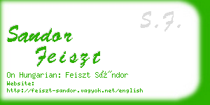 sandor feiszt business card